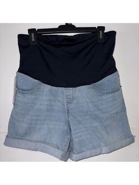 Isabel Maternity by Ingrid & Isabel Light Blue Denim Midi Shorts